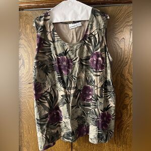 Liz Baker 3X Purple Floral Top